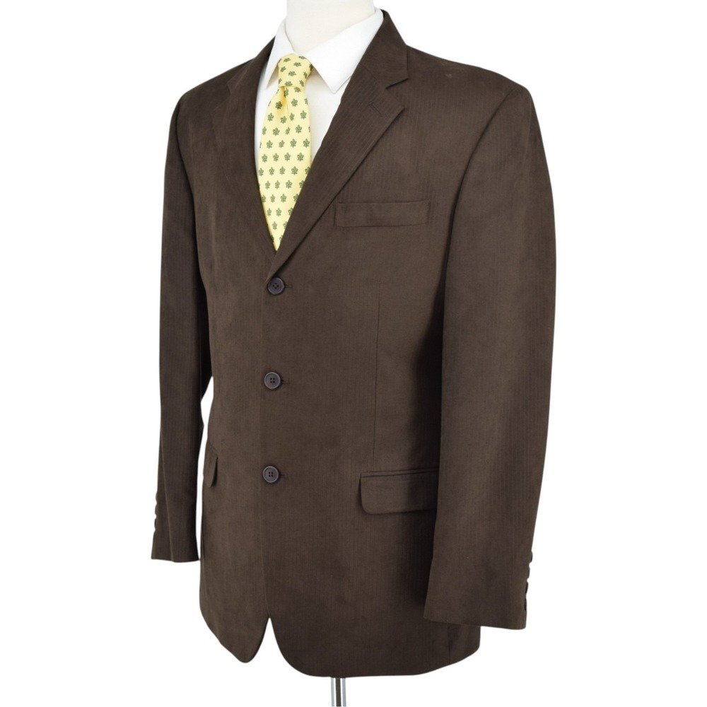 Alfani Brown Tonal Stripe Corduroy 3-Button Blazer Jacket Sport Coat Mens Medium